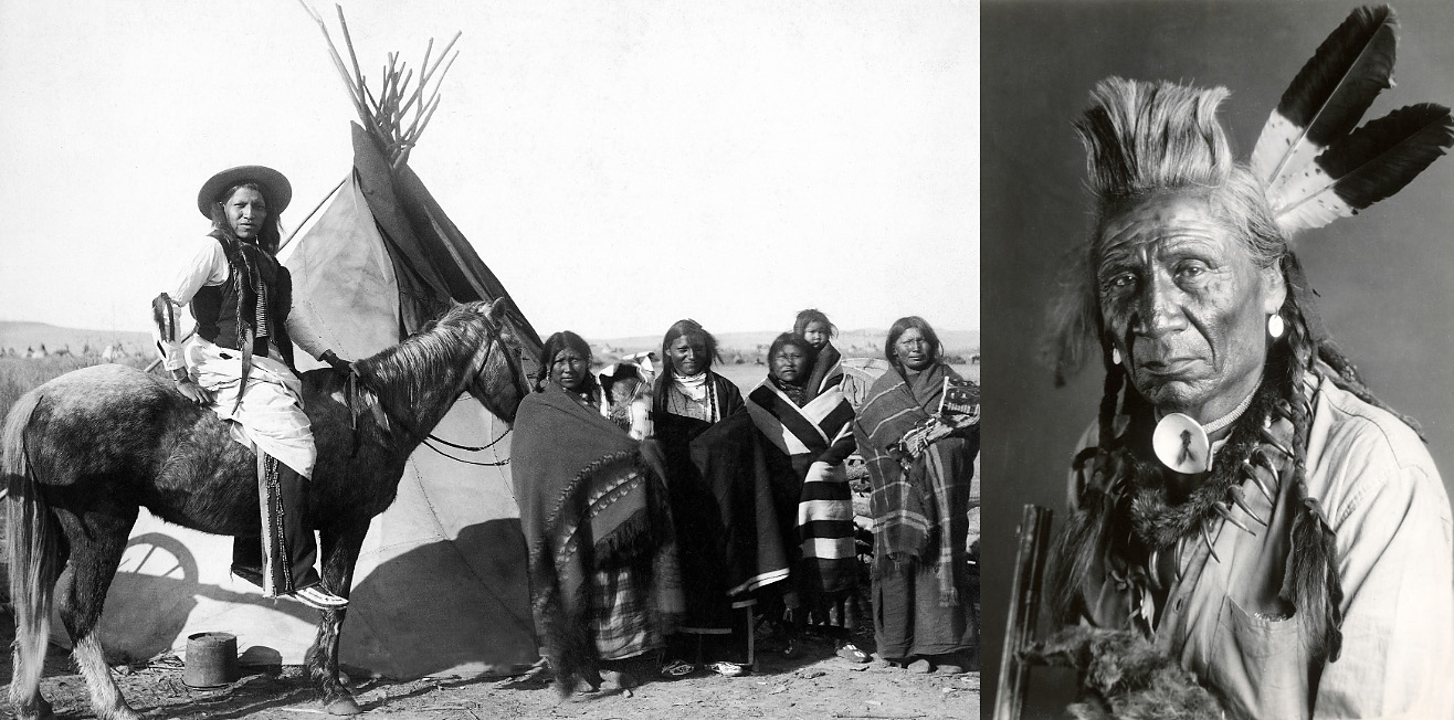 Montana Amerika, Goudkoorts in het Wilde Westen, tekst en beeld Santmedia.nl, America, gelukzoekers, goudzoekers, cowboys, Indianen, Pioniers, USA, Butte, Bannack, Sioux, Cheyenne, Shoshone, Crow, Flathead, Blackfeat, Cherokee en Pawnee en namen tussen 1860 en 1880 hun jachtgebieden in beslag. Sommige stammen waren tolerant tegenover de blanken, terwijl andere zoals Comanche, Mohawk en Apache
